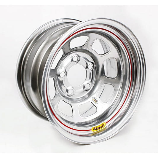 Bassett 15 x 8 Wissota Light 5x5 Silver D-Hole Wheel, 4 Offset