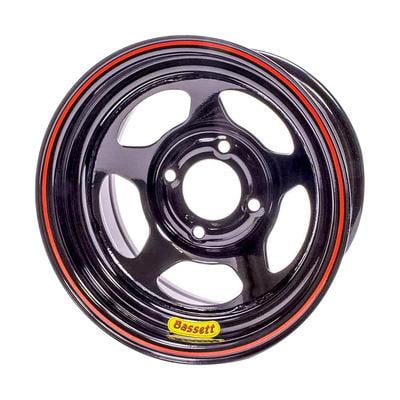 Bassett 37SN3, 13X7 5X100Mm 3In Bs Inertia D-Hole Black Performance Racing