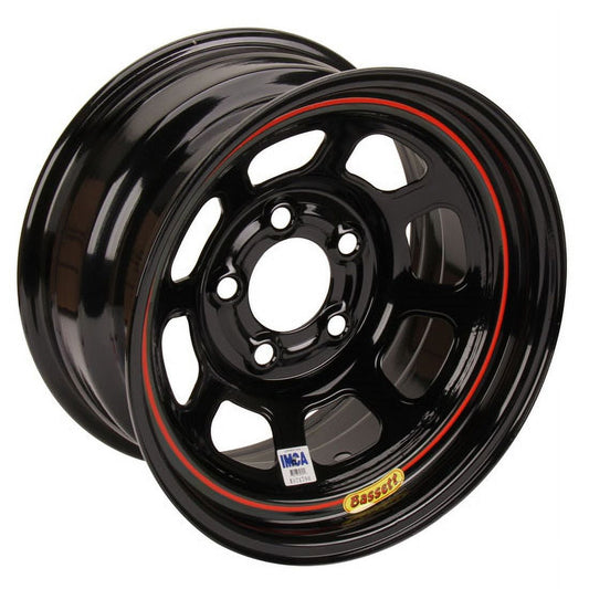 Bassett 58D51I 15X8 D-Hole 5x5 1" IMCA Black Wheel