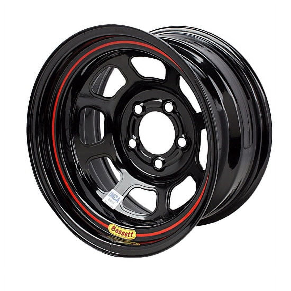 Bassett 58DF4 15X8 D-Hole 5x4.5 4 In. Bckspc Black Wheel