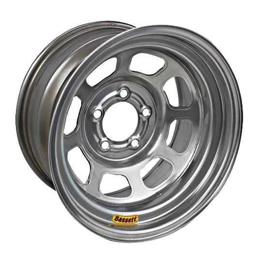Bassett 95852 15X8 Excel D-Hole 5x5 2" Backspace Silver Wheel