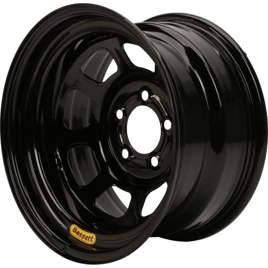Bassett 958B52 15X8 Excel D-Hole 5x5 2" Backspace Black Wheel