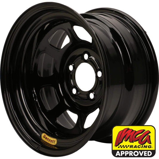 Bassett 958B53 15X8 Excel D-Hole 5x5 3" Backspace Black Wheel