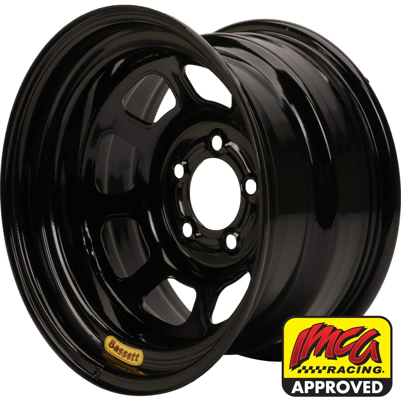Bassett 958I51B 15X8 Excel D-Hole 5x5 1 In BS IMCA Black Wheel