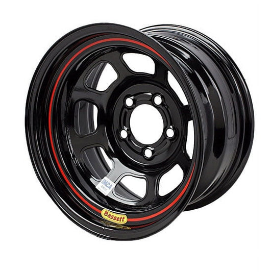 Bassett D58DF3 15X8 DOT D-Hole 5x4.5 3 In. Bckspc Black Wheel