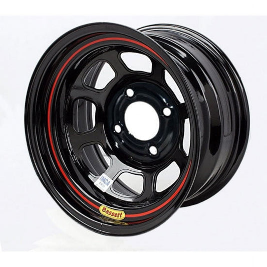 Bassett D58DP5 15X8 DOT D-Hole 4x4.25 5 In. Bckspc Black Wheel