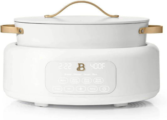 Beautiful 10-in-1 6Qt Electric Multi-Cooker with 7 Presets, Oven-Safe Pot & Lid, Sauté, Steam, Slow Cook, Simmer, Rice & More – Touch Display, Dishwasher Safe, Serves Up to 7
