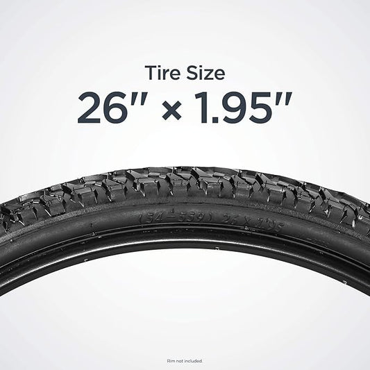 Bike Tire, 26" x 1.95" All-Terrain Mountain Bike Tire, Wide & Blocky Knobs, Puncture Guard, Fits Internal Rim Widths 19mm-29mm,
