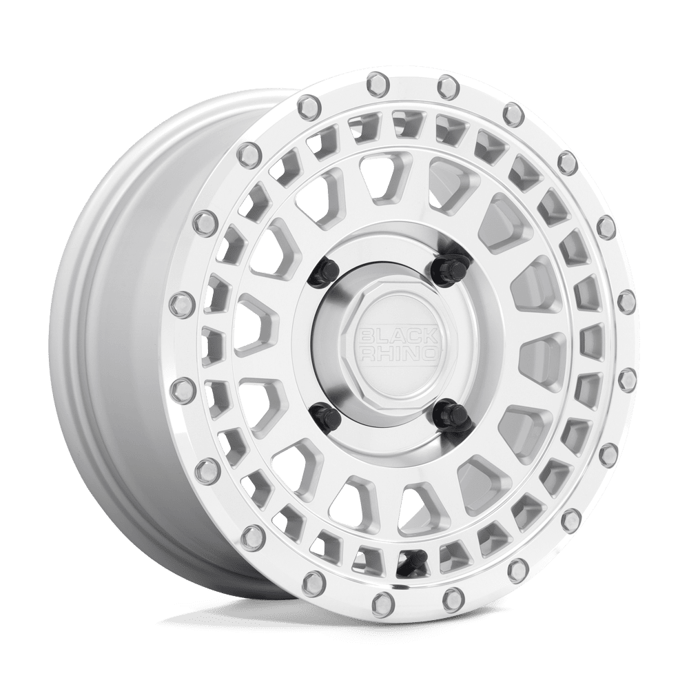 Black Rhino Powersports Cast Aluminum Rim BLPKR 14X7 4X110 SLV-MIR-FC 51MM, 1470PKR514110S82