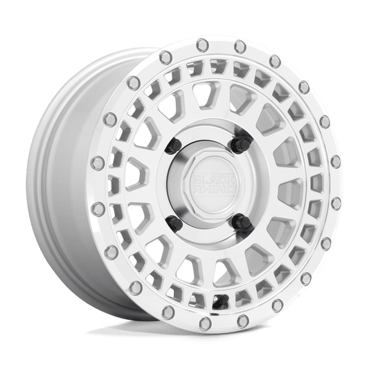Black Rhino Powersports Cast Aluminum Rim BLPKR 14X7 4X110 SLV-MIR-FC 51MM, 1470PKR514110S82