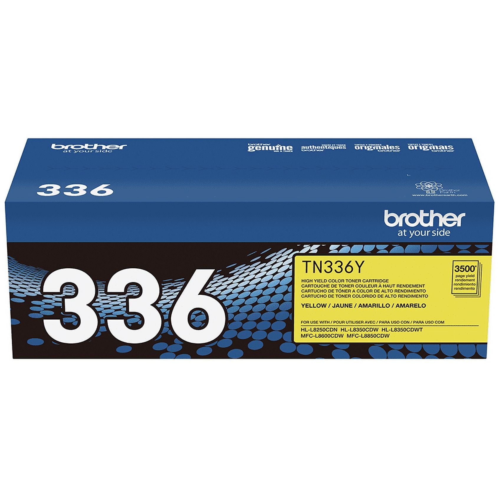 Brother Genuine TN336Y High-Yield Printer Toner, Yellow