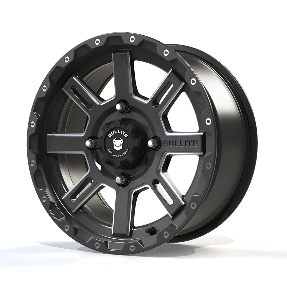 Bullite Wheels BT-02 Lancer UTV ATV SXS Rims Gunmetal Gray 14"  | 4x137 | 5+2 Offset | Can-Am Maverick X3 Commander Renegade Outlander Defender (14")