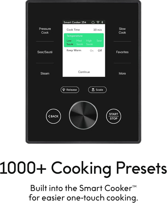 CHEF iQ Smart Pressure Cooker with WiFi and Built-in Scale - Easy-to-Use 10-in-1 Multicooker with 500 Guided Recipes - Rice Cooker, Slow Cooker, Instant Meals for Foodies - 6 Quart - Family Size