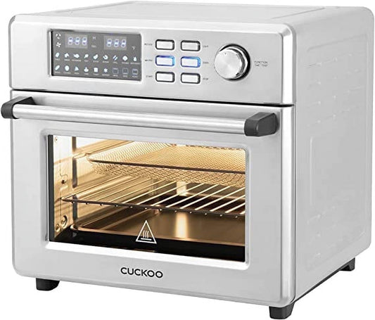 CUCKOO Air Fryer Oven, 18 Menu Modes with 360 Convectional Cooking, Includes 8 Accessories (Silver)