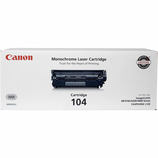 Canon Genuine 104 Black Toner Cartridge Compatible with L120, D420, MF4150d, MF4350d, MF4690, L90, D480, MF4270dn, MF4370dn