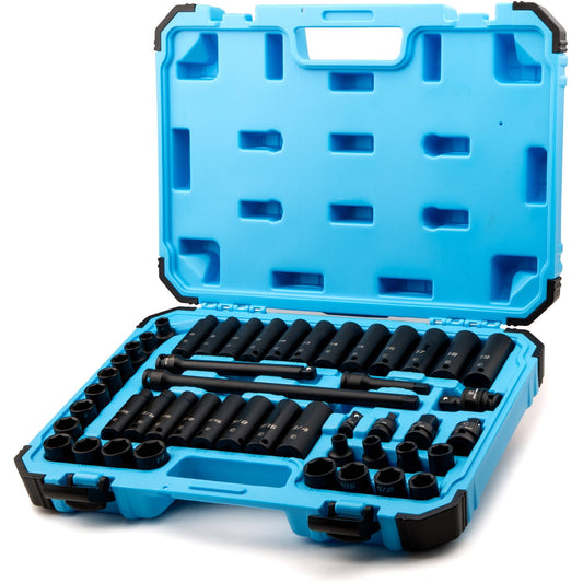 Capri Tools 3/8" Drive Master Impact Socket Set with Adapters and Extensions, CrMo, 48 Pieces
