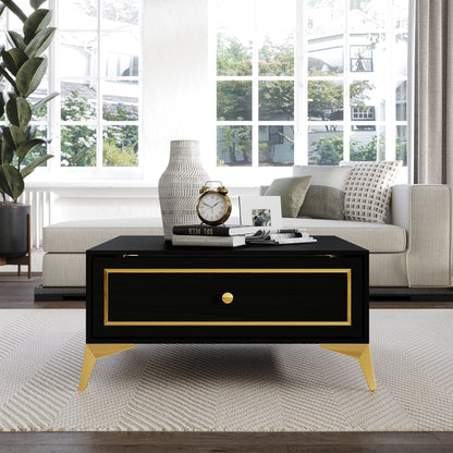 Castle Place Glam Coffee Table with Storage, White