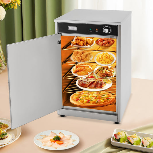 ChicHomey Food Warmer Cabinet, 5 Compartment Commercial Hot Box, 600W Power, Adjustable 30-85°C, Stainless Steel, Real-Time Temperature Display,&nbsp; and Space-Saving Design