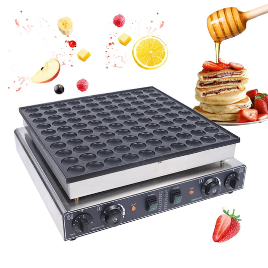 ChicHomey Pancake and Waffle Maker, 100 Mini Pancakes Capacity, 3400W, Adjustable Temperature, Non-Stick, Ideal for High-Volume Use