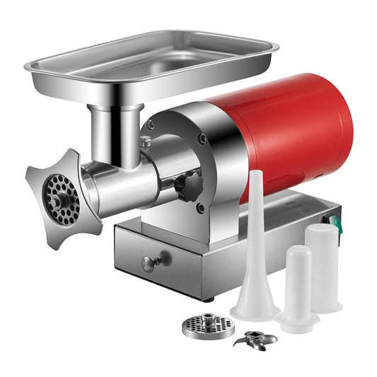 Choco Moon 1.5 HP Electric Meat Mincer, 661 lbs/h Meat Grinder, Dual Grinding Plates, Sausage Kit, Heavy-Duty Home & Commercial Meat Grinder Machine, Red