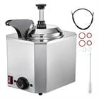 Choco Moon Stainless Steel Cheese Dispenser with Pump, 2.6 Qt Hot Fudge Warmer, 650W Cheese and Caramel Sauce Dispenser, Temp Range 30-110℃, Silver