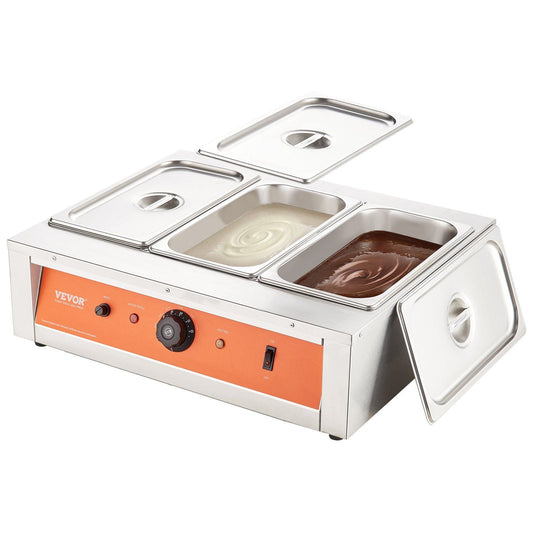 Chocolate Tempering Machine, 26.5 Lbs 3 Tanks Chocolate Melting Pot TEMP Control 86~185°F, 1500W Stainless Steel Electric Commercial Food Warmer For Chocolate/Milk/Cream Melting and Heating