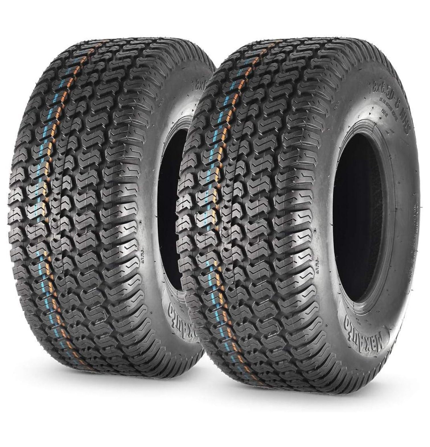 CintBllTer 18X6.50-8 18x6.5x8 Turf Saver Lawn Mower Golf Cart Tire 4PR, Set of 2