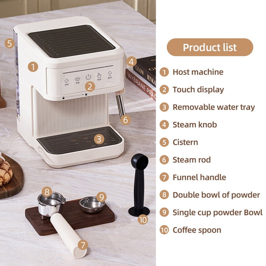 Coffee Machine, Wand Art Maker With And Serve Filter 92℃ 20bar Coffee Maker Coffee Maker With And Serve Filter Wand Art Espresso Coffee 850w 20bar Adjustable Wand 92℃ Brew 3
