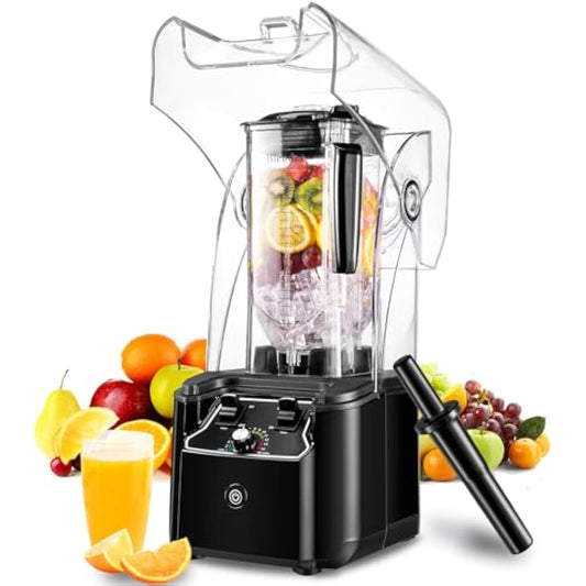 Commercial Blender for Smoothies, 2200W, 80 Oz, 15 Speeds, 6-leaf Stainless Steel Blade, Heavy-Duty Commercial Blender for Restaurant, Smoothies, Ice Crush, Shakes, Self-Cleaning
