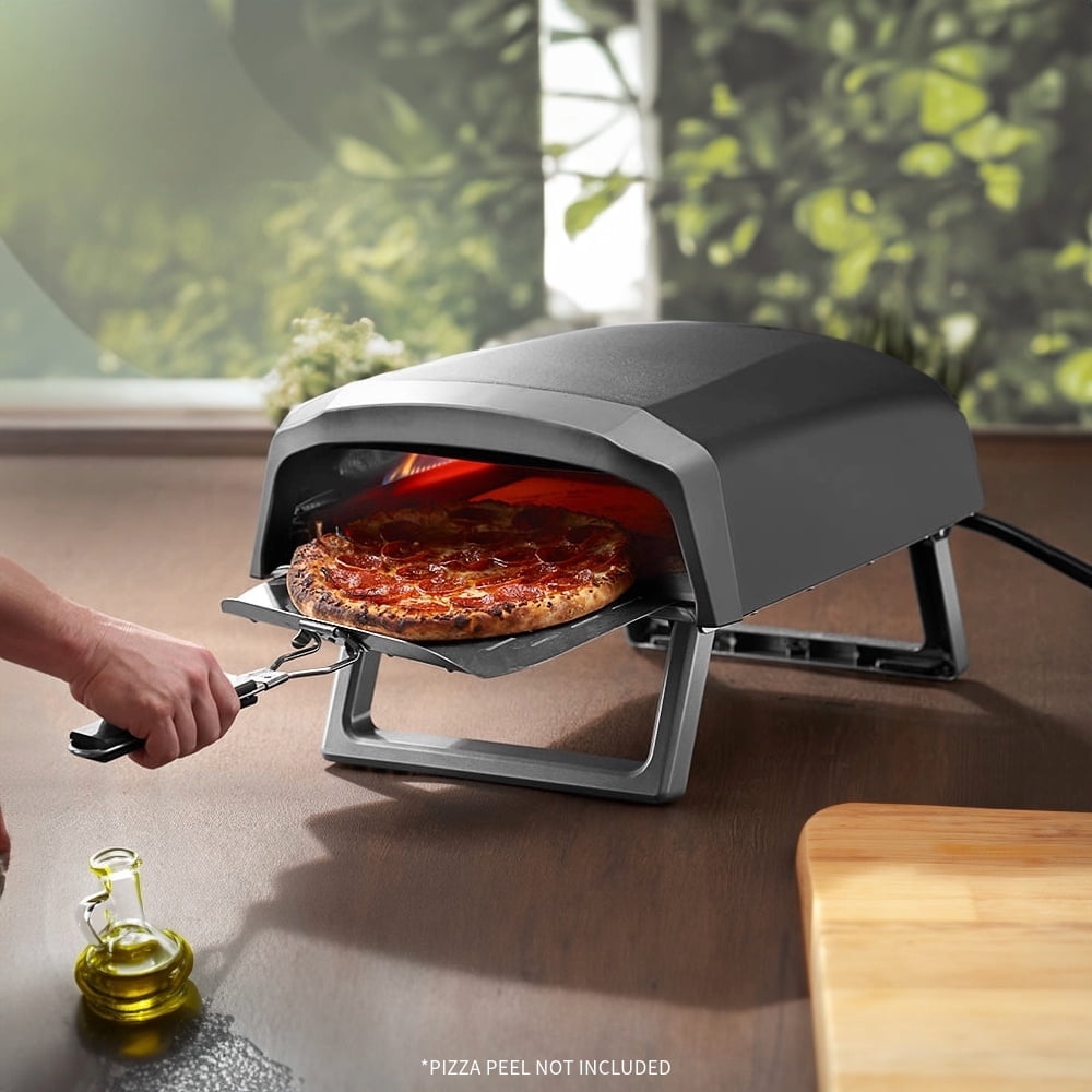 Commercial Chef Outdoor Pizza Oven - 12" Propane Gas Portable for Outside (L-Shaped Dual Burner)
