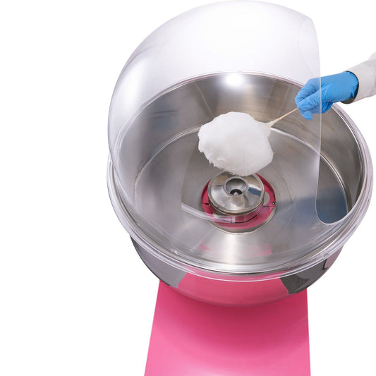 Commercial Cotton Candy Maker Cart, 1000W, Pink – Includes Bubble Cover, Sugar Scoop, Drawer – Perfect for Birthday Parties, Family Events