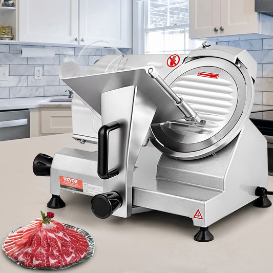 Commercial Electric Meat Slicer 200W, High-Speed 350-400 RPM Deli Slicer with 8" Blade, 0-0.47 Inch Thickness Control for Sausage, Ham, Bread