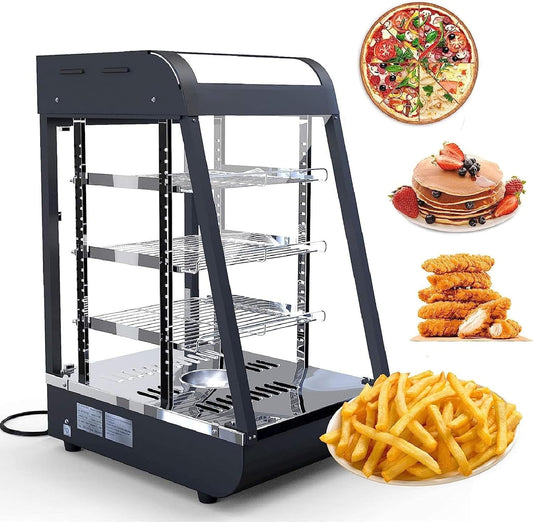 Commercial Food Warmer Countertop Pizza Warmers Display Pastry Patty Warmer Case for Buffet Restaurant Shop Heater Food Service