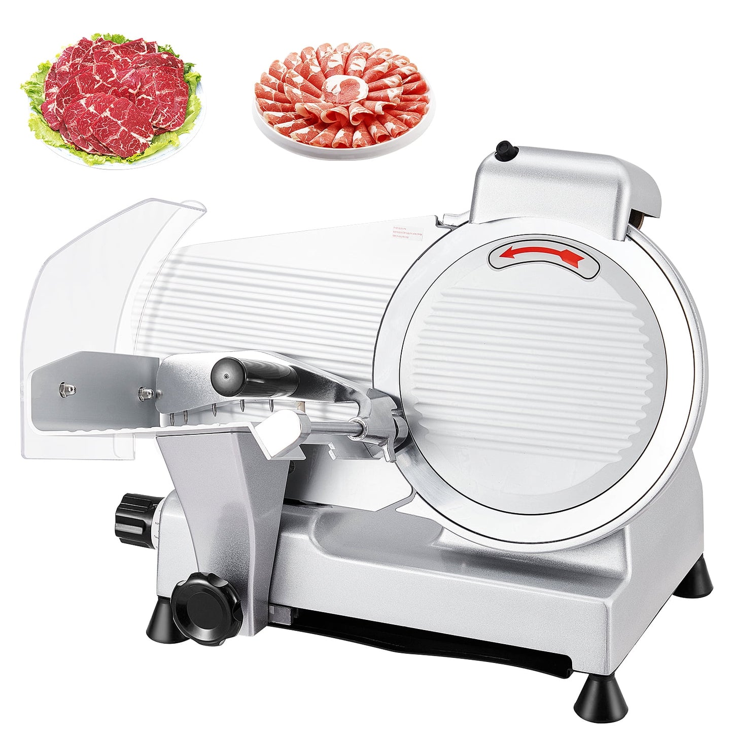 Commercial Meat Slicer, 240W Frozen Meat Cheese Deli Slicer with 10" Stainless Steel Removable Blade, 0-13mm Adjustable Thickness for Commercial and Home Use