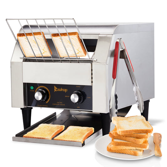Commercial Toaster 300 Slices/Hour 1700W Heavy Duty Industrial Conveyor Toaster