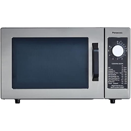 Compact Light-Duty Countertop Commercial Microwave Oven with 6-Minute Electronic Dial Control Timer, Bottom Energy Feed, 1000W, 0.8 Cu. Ft. Capacity Silver