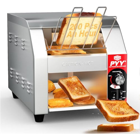 Conveyor Toaster Commercial - 200 Slices/Hour, Electric Industrial Belt Toasters Heavy Duty
