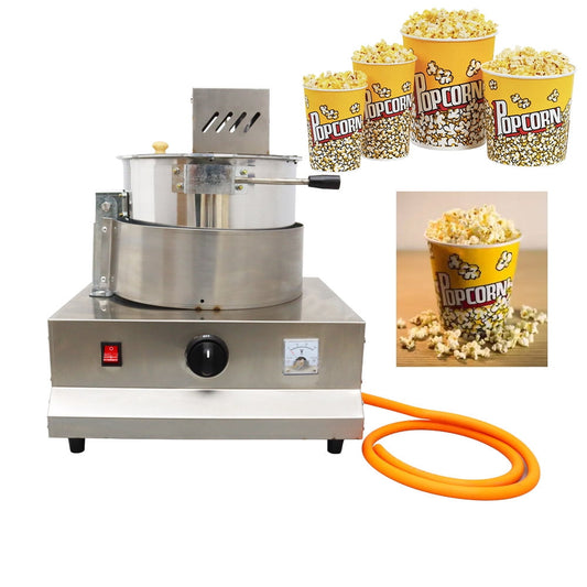 Corn Popcorn Maker Machine Gas Heating Automatic Stirring Without Battery