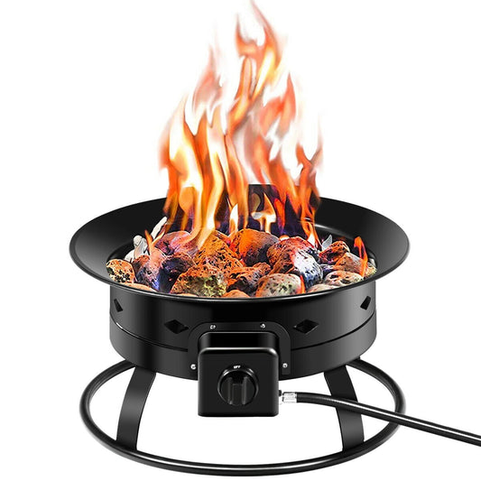 Costway 19 in. W x 12 in. H Outdoor Iron Black with Powder Coating Fire Pit
