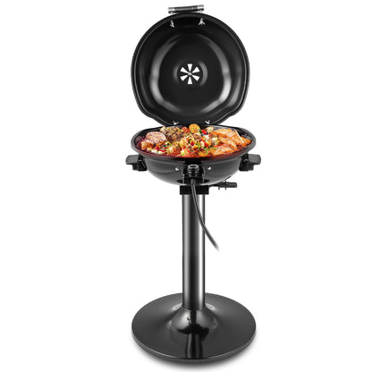 Costway Portable 1600W Electric BBQ Grill with Temperature Control & Grease Collector Red