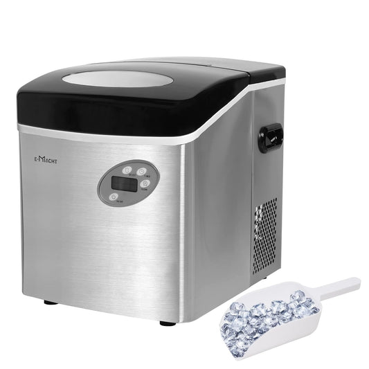 Countertop Ice Maker Portable Ice Maker Machine with Handle, 3 Sizes of Bullet Ice for Home Kitchen Office Bar Party, Self-Cleaning Ice Maker w/Ice Scoop, Basket & Shovel, Make 48.5 Lbs Ice in 24 hrs