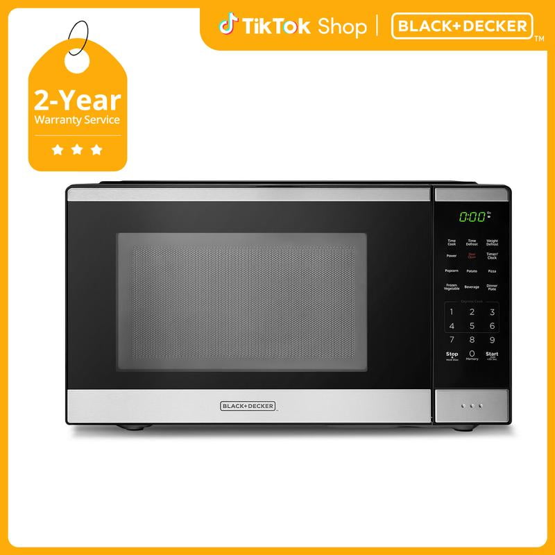 Countertop Microwave Oven, Gift, 0.9 Cu Ft Capacity with 6 Auto Menus, Child Lock, Memory Function, 10 Power Levels, Easy One-Touch Start & Digital Panel