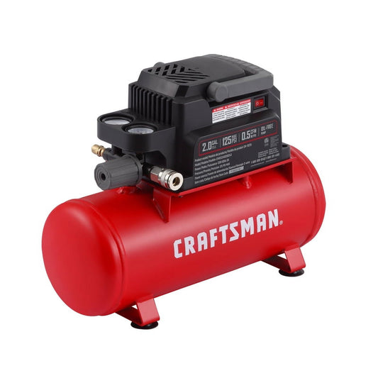 Craftsman 2 gal Horizontal Portable Air Compressor Tank 125 psi 0.3 HP