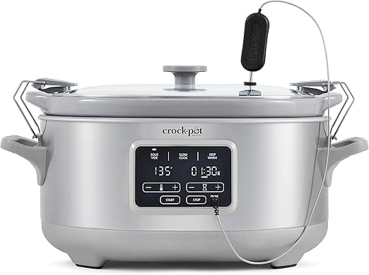 Crock-Pot Programmable 7-Quart Cook & Carry Slow Cooker with Sous Vide, Stainless Steel, 1 CT