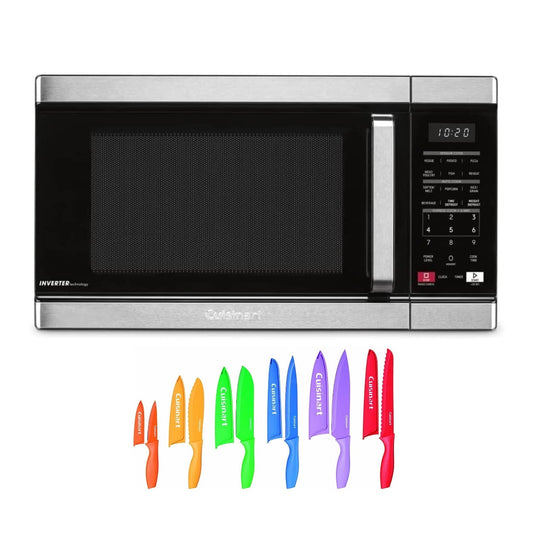 Cuisinart CMW-110 Humidity Sensor Microwave with 12 Piece Knife Set
