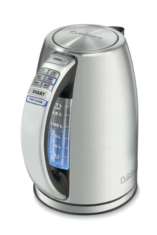 Cuisinart PerfectTemp Cordless Electric Kettle Brushed Stainless Steel (CPK-17) with 1 YR CPS Enhanced Protection Pack