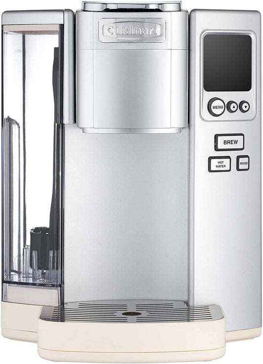 Cuisinart Coffee Maker, Single Serve 72-Ounce Reservoir Coffee Machine, Programmable Brewing & Hot Water Dispenser, Stainless Steel SS-10CRM, Cream