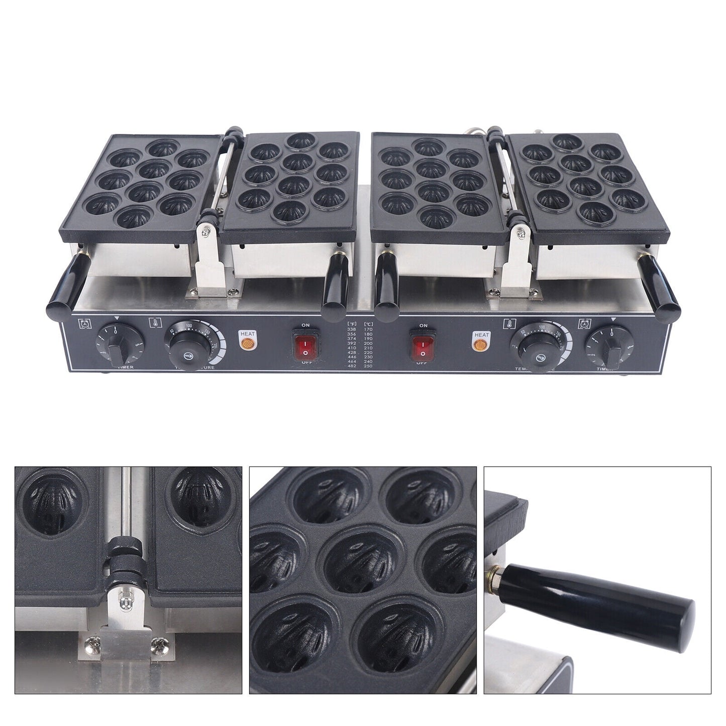 DENEST 1500W Automatic Walnut Cake Maker Electric Mini Nut Waffle Bread Baking Machine
