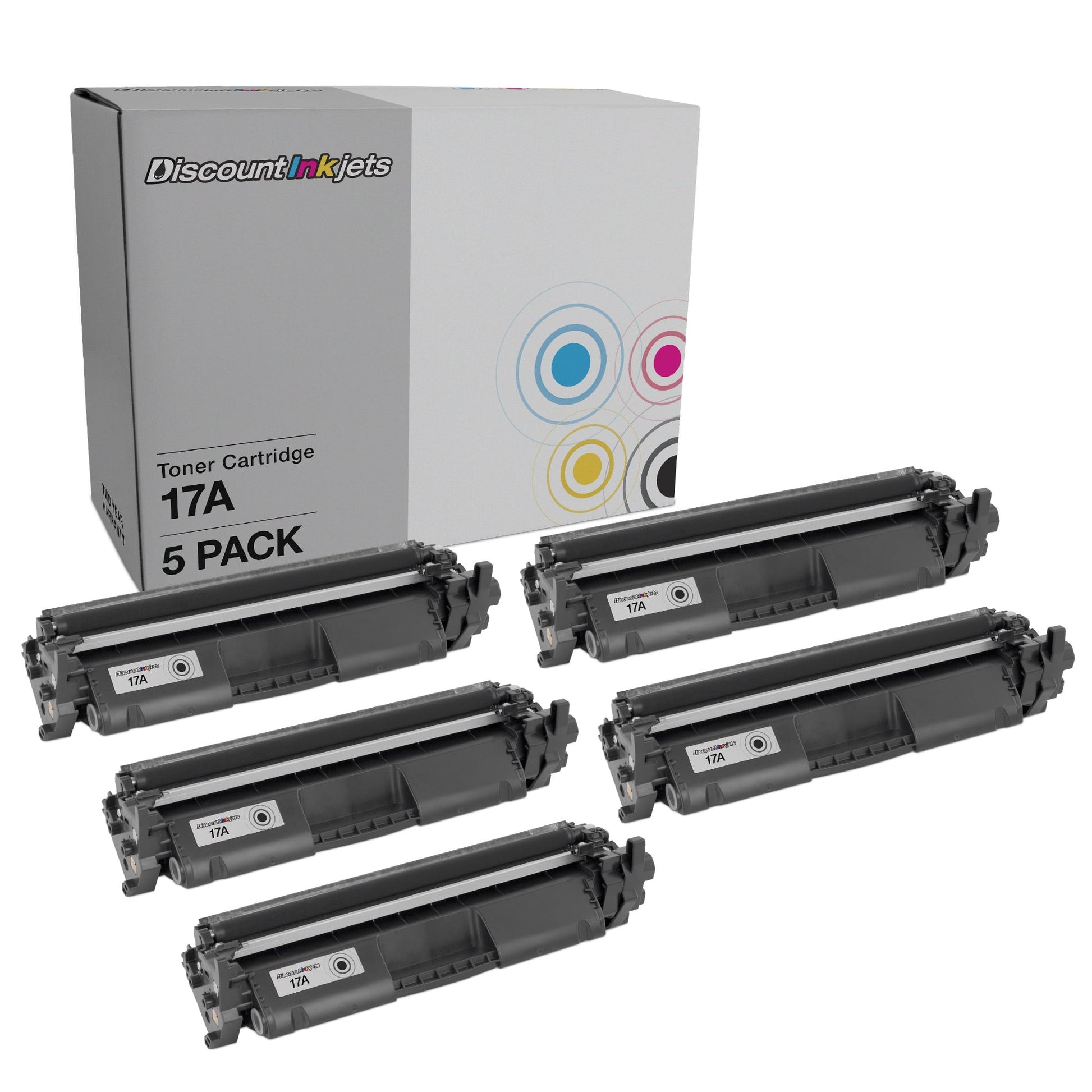 DI Compatible Toner Cartridge Replacement for HP 17A CF217A (Black, 5-Pack) Compatible with HP LaserJet: M102a, M102w, MFP M130a, MFP M130fn, MFP M130fw, MFP M130nw