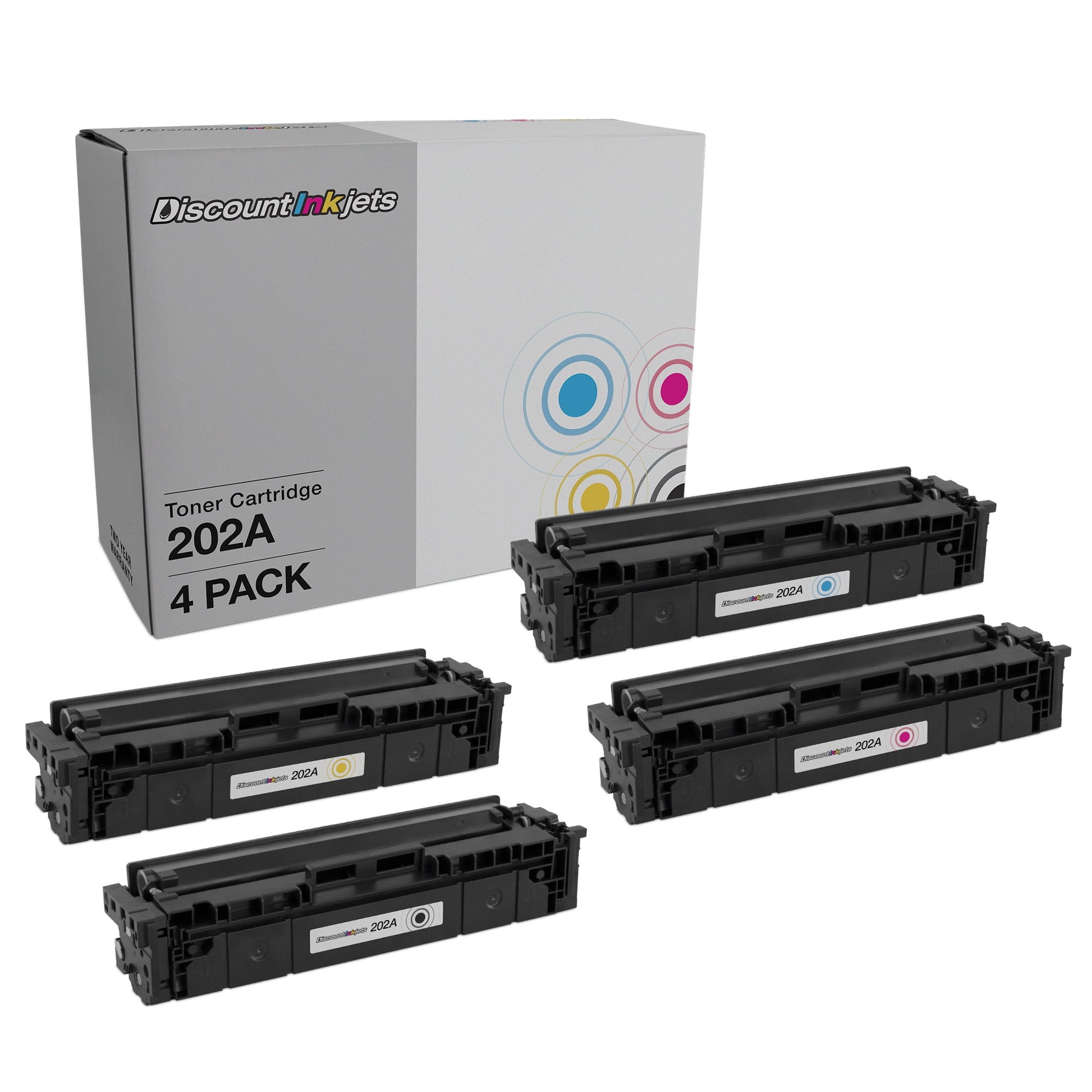 DI Toner Cartridges for Color LaserJet HP 202A (Black Cyan Magenta Yellow) Compatible with HP Color LaserJet M254dw, M281cdw, M281dw, M281fdw